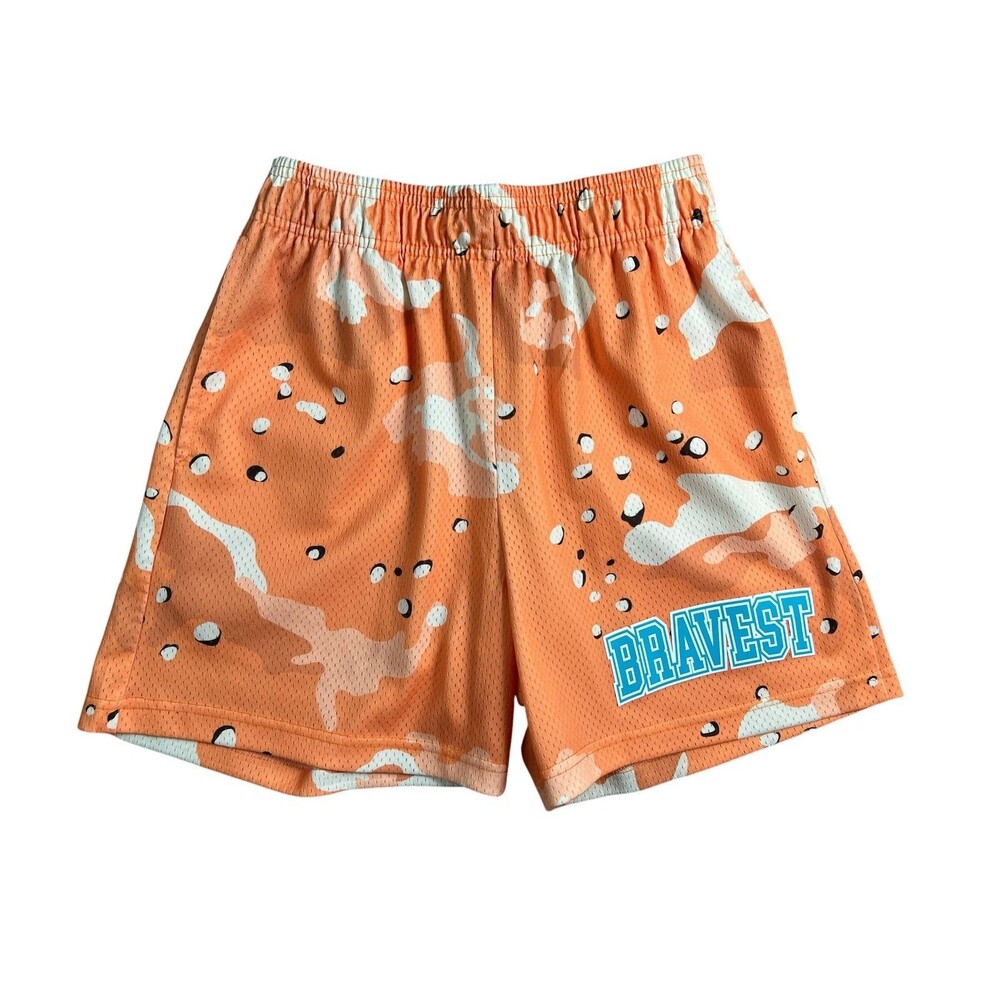 Bravest Studio Andrew Xu Unisex Orange Chip Camo Print Short  Size S  Streetwear